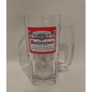 Budweiser Anheuser-Busch Vintage 32 oz. Heavy Glass Collectors Mug Stein